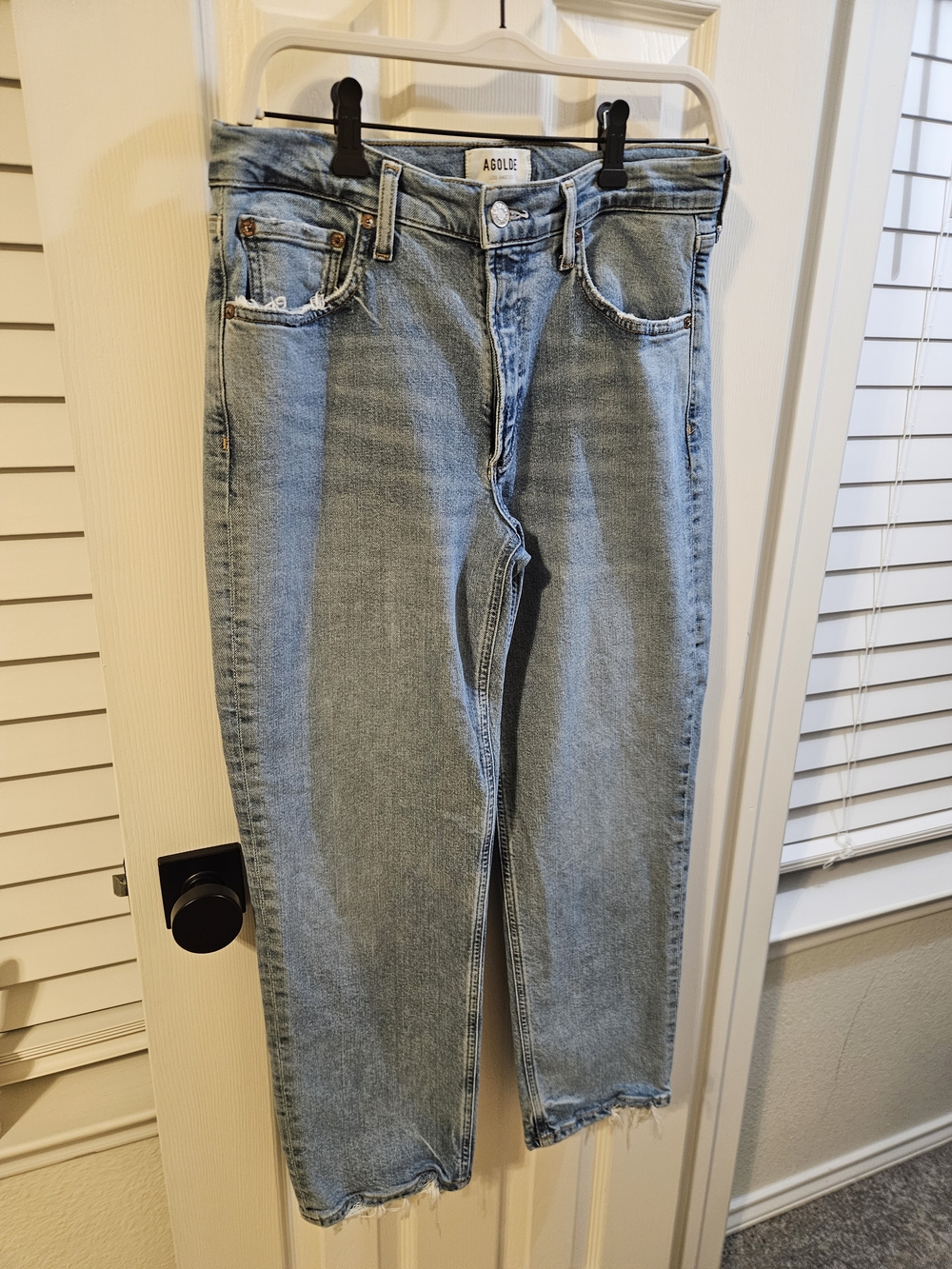 AGOLDE Light Wash Straight Jeans - Light Blue